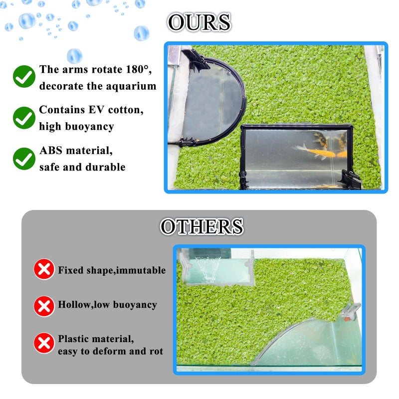 Pryitier Aquarium Floating Plant Barrier, Floating Plant Corral Self Adjusts to Water Level Fish Tank Fence Keeps the Floaters Away from the Filter - Image 5