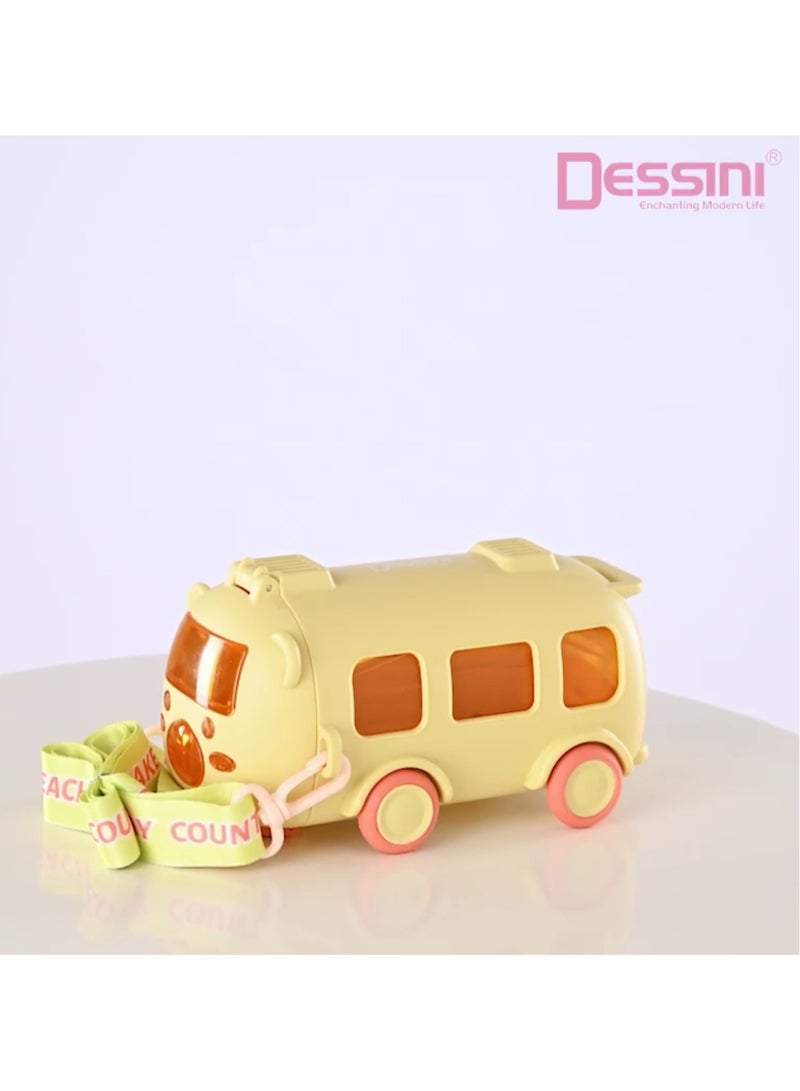 DESSINI زجاجة ماء للأطفال سعة 500 مل من ديسيني، خالية من BPA، مقاومة للتسرب 700 أصفر - Image 2