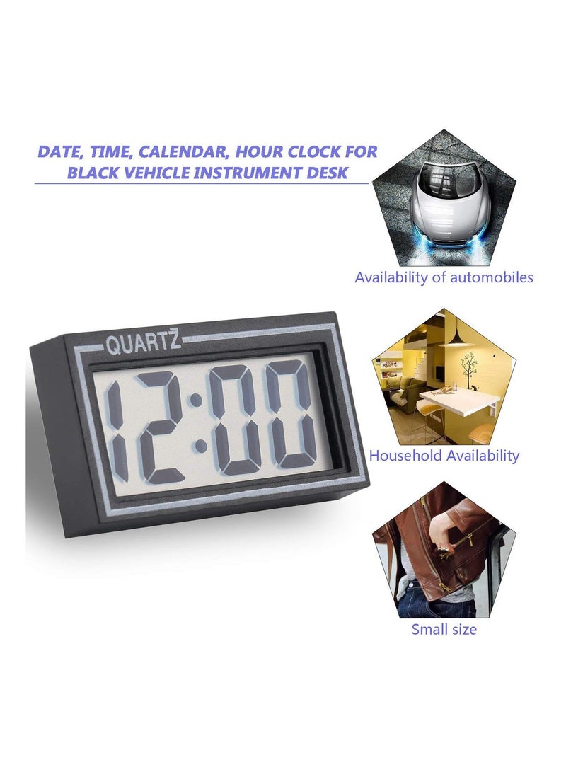 GGOOT Black Plastic Small Size Digital LCD Table Car Dashboard Desk Date Time Calendar Small Clock With Calendar Function TS-CD92  - Image 4