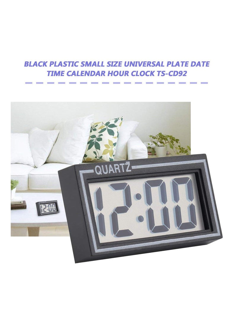 GGOOT Black Plastic Small Size Digital LCD Table Car Dashboard Desk Date Time Calendar Small Clock With Calendar Function TS-CD92  - Image 2