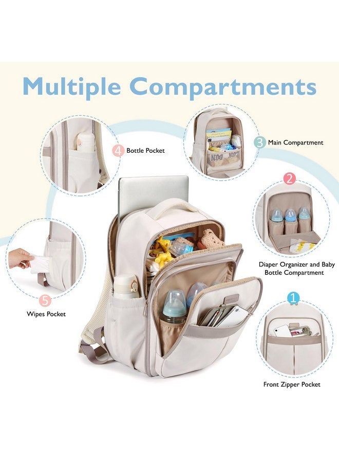 MOMMORE mommore Diaper Bag Backpack Large Baby Bag 37L with 15.6'' Laptop Sleeve Mom Bags with Insulated Pockets, Changing Pad, Stroller Straps, Travel, Work - Image 3