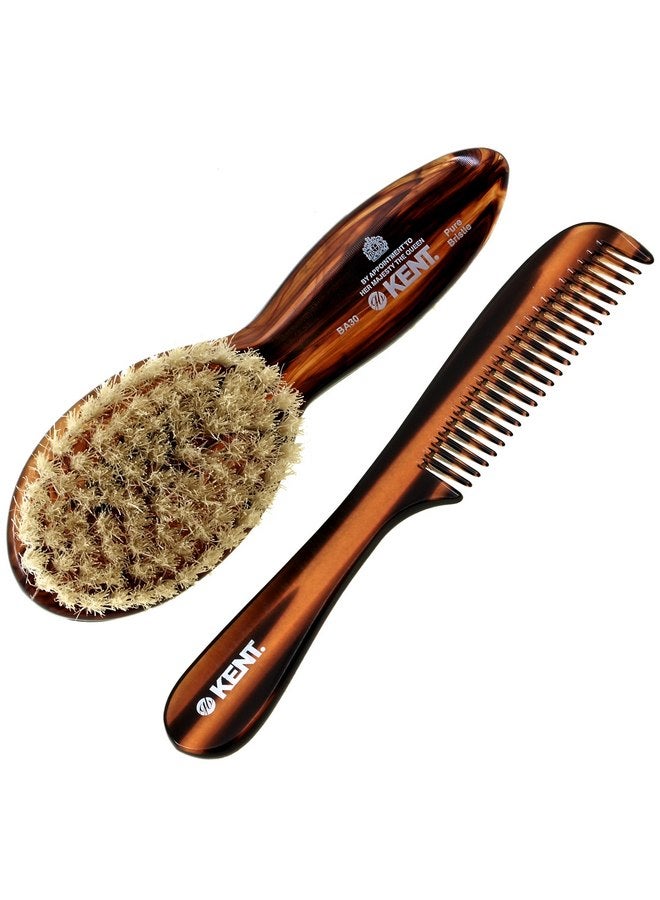 KENT Kent BA30 Cradle Cap Baby Hair Brush with Ultra Soft Natural Bristles and Smooth Cradle Cap Comb, Baby Essentials for Newborn Hair Brush and Baby Comb - Image 1