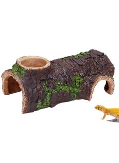 Aiicioo AIICIOO Reptile Gecko Hide Cave Natural Looking Basking Platform Terrarium Decor Resin Hollow Hide Cave for Lizard Leopard Gecko Bearded Dragon Tank Accessories Large  - Image 1