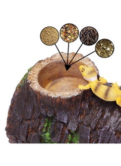 Aiicioo AIICIOO Reptile Gecko Hide Cave Natural Looking Basking Platform Terrarium Decor Resin Hollow Hide Cave for Lizard Leopard Gecko Bearded Dragon Tank Accessories Large  - Image 4