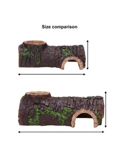 Aiicioo AIICIOO Reptile Gecko Hide Cave Natural Looking Basking Platform Terrarium Decor Resin Hollow Hide Cave for Lizard Leopard Gecko Bearded Dragon Tank Accessories Large  - Image 2