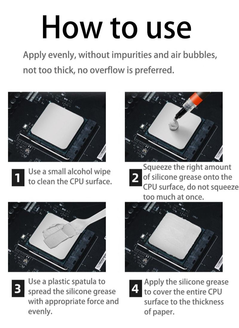 COOLMOON - MT8 High Performance Thermal Compound Paste 2 Grams, 12.8W/mK, High Durability for All heatsinks CPU Coolers with applying Tool - Image 1