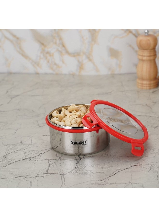 Sumeet Airtight & Leak Proof Steelexo S.S. Container/Lunch Box with Stainless Steel Lid Set Pack of 1Pc (750ML, 13CM) - Silver - Image 3