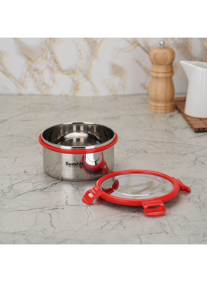 Sumeet Airtight & Leak Proof Steelexo S.S. Container/Lunch Box with Stainless Steel Lid Set Pack of 1Pc (750ML, 13CM) - Silver - Image 5