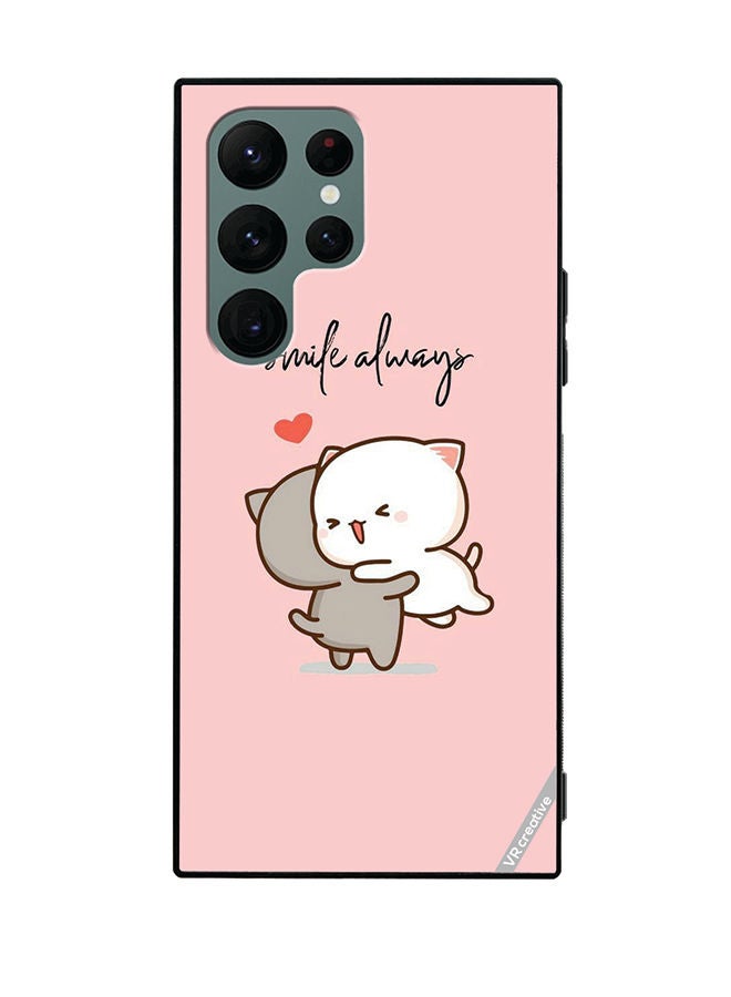 VR CREATIVE Protective Case Cover For Samsung Galaxy S22 Ultra 5G Smile Always Design Multicolour - Image 1