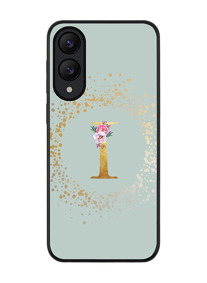 Stylizedd For Samsung Galaxy S25 Edge Case,Slim fit Camera Protection, Shockproof Thin Phone cover  - Custom Monogram Floral - I  (Light Grey )