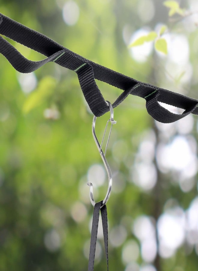 Ayaport Campsite Storage Strap Tent Camping Tree Hanging Organizer with 4 Carabiner Hooks 6 Stainless Steel S Hooks & 20 Separated Loops, Camping Set Travel & Outdoor Camping Gear - Image 5