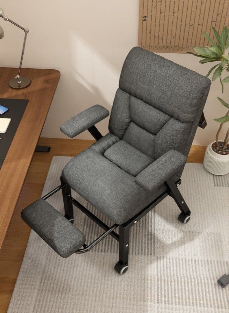 WALALLA Ergonomic Office Chair with Caster Wheels Adjustable Backrest Tilt High-Density Memory Foam Seat, Solid Metal Frame, 2-in-1 Home Work Recliner for Hard Floor Stability - Image 1