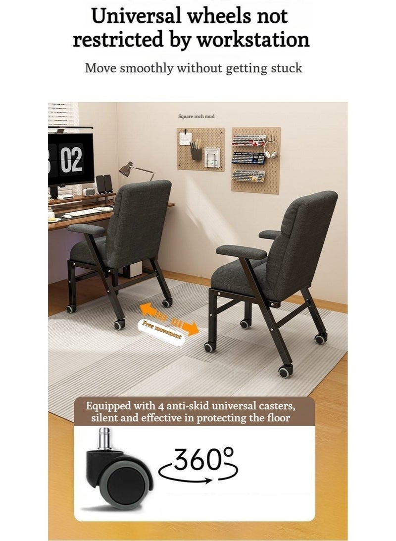 WALALLA Ergonomic Office Chair with Caster Wheels Adjustable Backrest Tilt High-Density Memory Foam Seat, Solid Metal Frame, 2-in-1 Home Work Recliner for Hard Floor Stability - Image 2