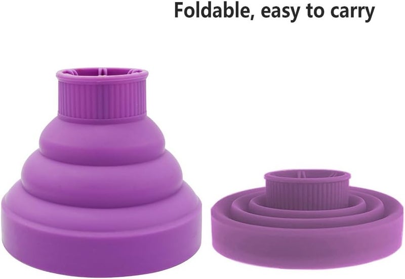 KUAZIVI Universal Collapsible Hair Dryer Diffuser Travel and Easy Storage Diffuser Fit Most of Hair Dryer (Purple) - Image 1