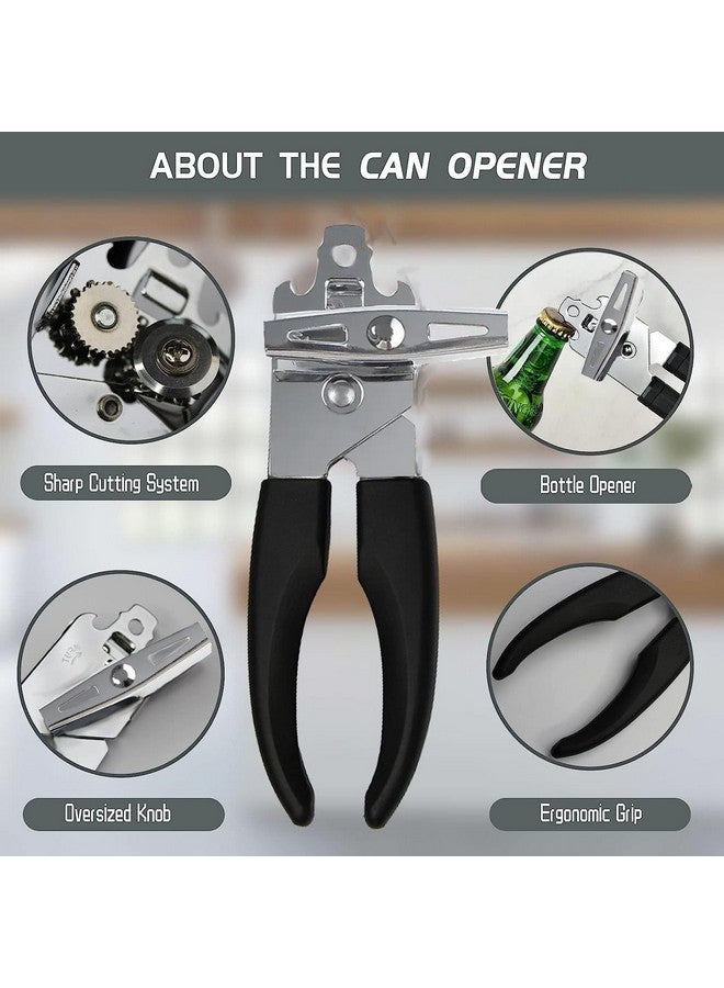 Dayalu Can Opener Tin Cutter Heavy Duty Stainless Steel Multipurpose Opener for Bottles, Cans and Tins for Household, Outdoor Camping (Black) - Image 4