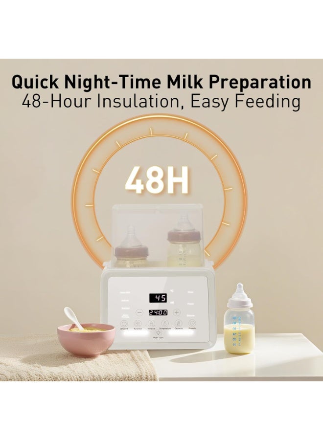 Stanew 9 in 1 Baby Bottle Warmer with LCD Touch and Nightlight, 48H Constant Temperature, Safe Auto - Shutoff & Timer Temp Control, Steam Sterilization for Breastmilk, Formula, Baby Food, 6 free accessory - Image 2