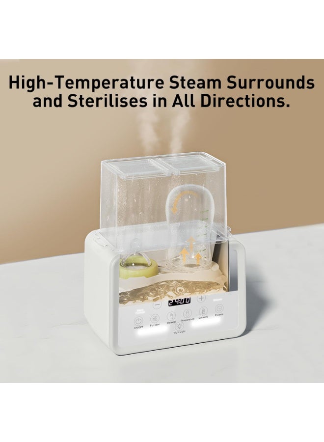 Stanew 9 in 1 Baby Bottle Warmer with LCD Touch and Nightlight, 48H Constant Temperature, Safe Auto - Shutoff & Timer Temp Control, Steam Sterilization for Breastmilk, Formula, Baby Food, 6 free accessory - Image 3