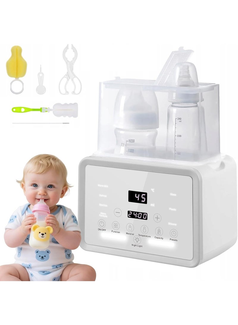 Stanew 9 in 1 Baby Bottle Warmer with LCD Touch and Nightlight, 48H Constant Temperature, Safe Auto - Shutoff & Timer Temp Control, Steam Sterilization for Breastmilk, Formula, Baby Food, 6 free accessory - Image 1