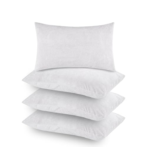 Mattress Protector Premium Waterproof Pillow Protector with Zippered Closure| Hypoallergenic & Protects from Dust Mites, Bed Bugs & Liquid Spills, Standard Size(18x28 Inch -White )- Pack of 4 - Image 1