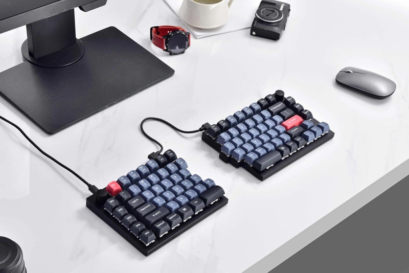 Keychron Q11 QMK/VIA TKL Split Keyboard Ergonomic, 91 Keys 75% Layout Wired Mechanical Gaming Keyboard Mac & Windows with Full Alu Frame, PBT Keycaps & Knobs, Hot-Swappable Keycrhon Super Red Switch - Image 2