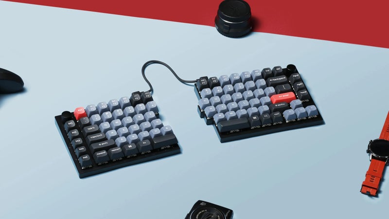 Keychron Q11 QMK/VIA TKL Split Keyboard Ergonomic, 91 Keys 75% Layout Wired Mechanical Gaming Keyboard Mac & Windows with Full Alu Frame, PBT Keycaps & Knobs, Hot-Swappable Keycrhon Super Red Switch - Image 3