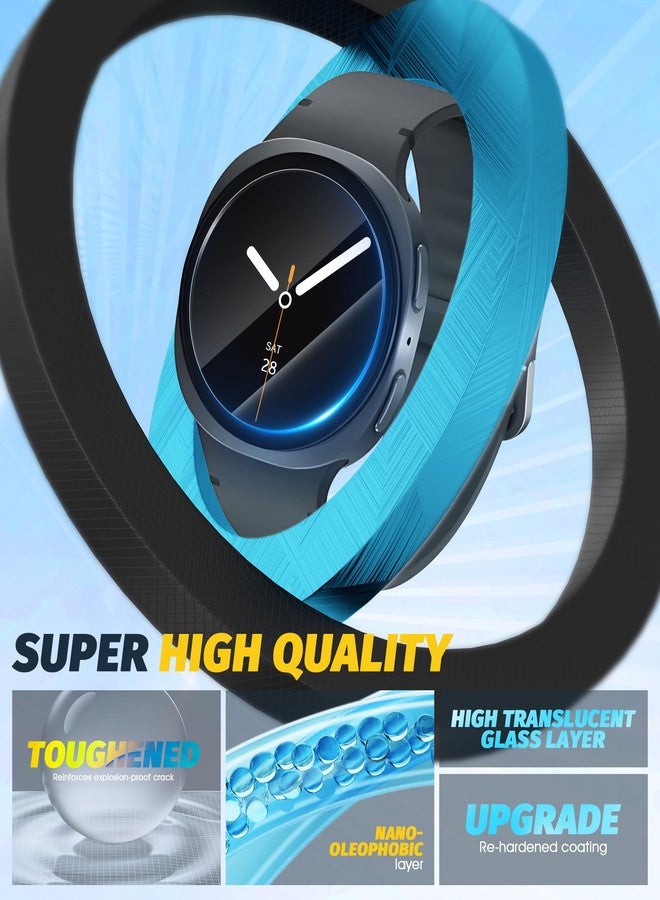 Orzero (4 Pack) Watch Screen Protector Compatible for Samsung Galaxy Watch 8 40mm, Samsung Galaxy Watch 7/6/5/4 (40mm)/FE/Garmin Instinct 3 AMOLED&Solar 50mm, Tempered Glass Anti-Scratch Bubble-Free - Image 4