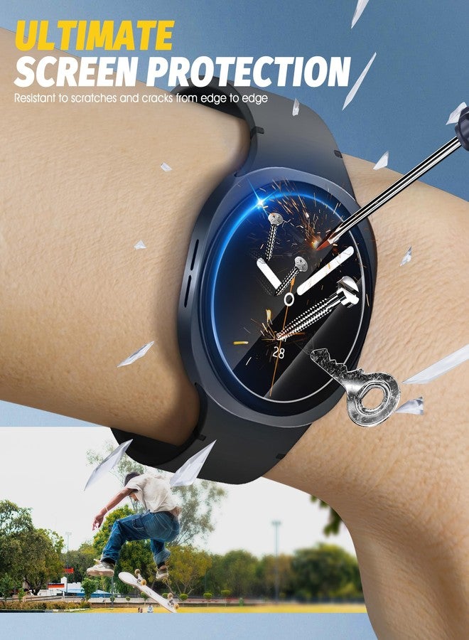 Orzero (4 Pack) Watch Screen Protector Compatible for Samsung Galaxy Watch 8 40mm, Samsung Galaxy Watch 7/6/5/4 (40mm)/FE/Garmin Instinct 3 AMOLED&Solar 50mm, Tempered Glass Anti-Scratch Bubble-Free - Image 3