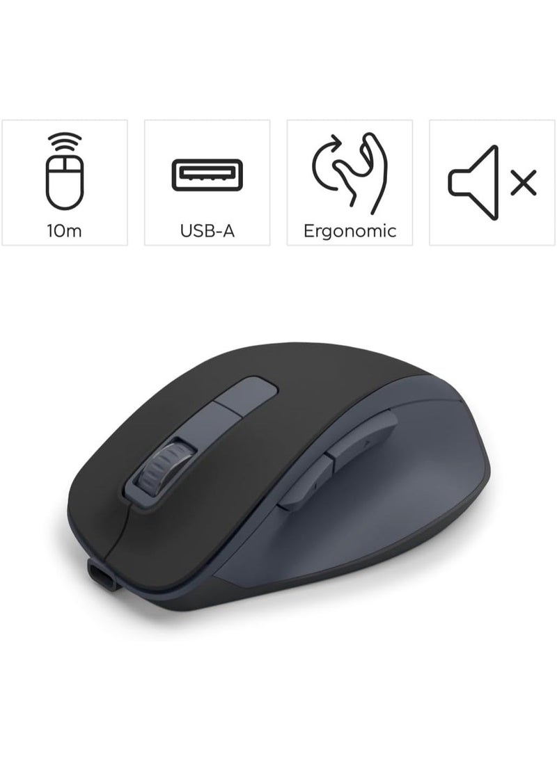 هاما ماوس هاما WM-500 اللاسلكي البصري بستة أزرار، هادئ، قابل لإعادة الشحن، أسود - Image 5