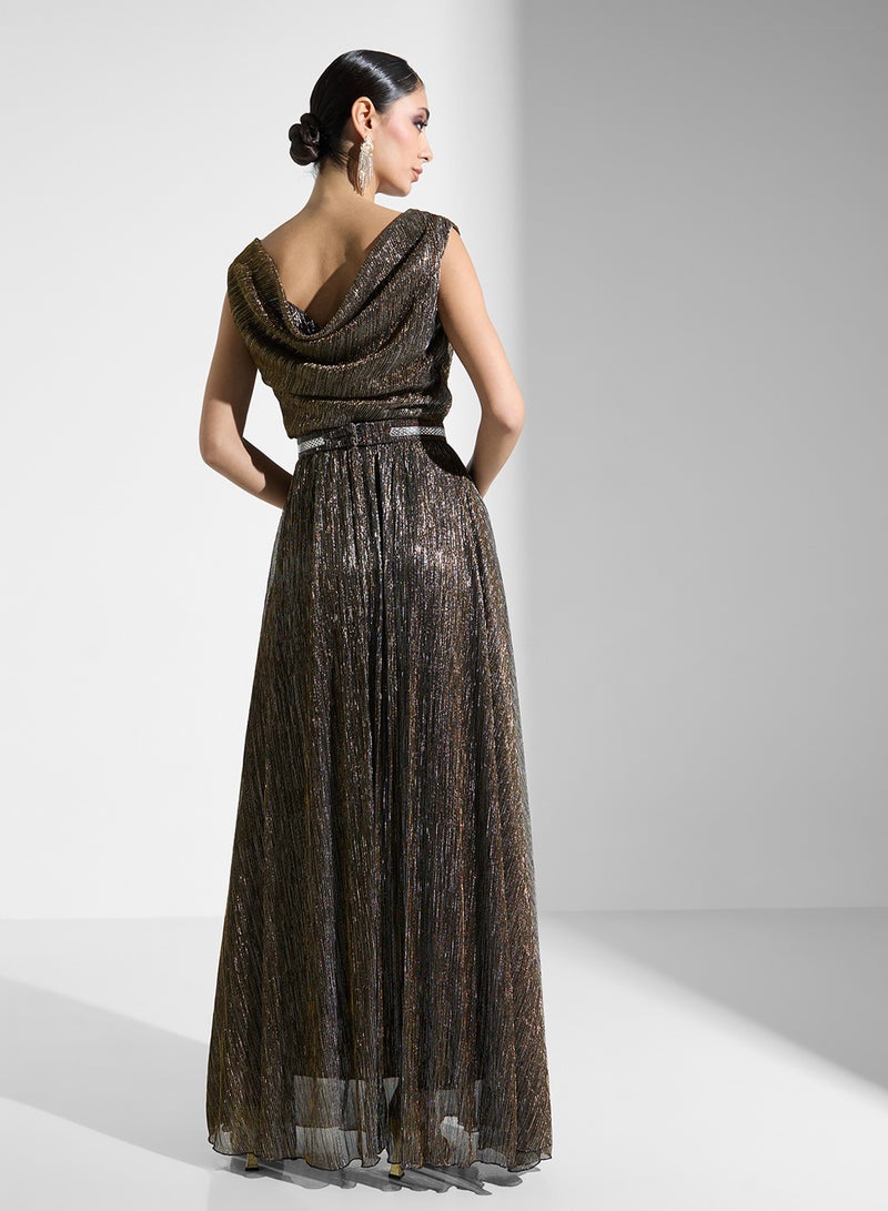 Ella Limited Edition Metallic Cowl Neck Dress  - Image 2