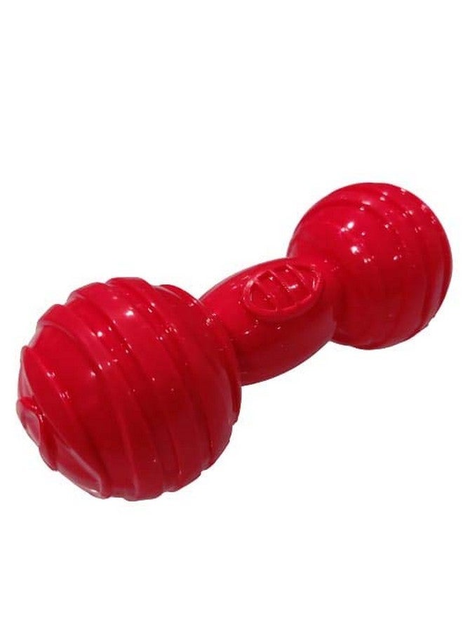 لعبة مضغ مطاطية على شكل عظمة تصدر صوت صرير للكلاب الصغيرة (لون أحمر) - Image 4