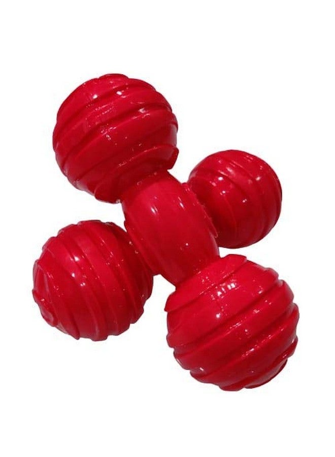 لعبة مضغ مطاطية على شكل عظمة تصدر صوت صرير للكلاب الصغيرة (لون أحمر) - Image 2