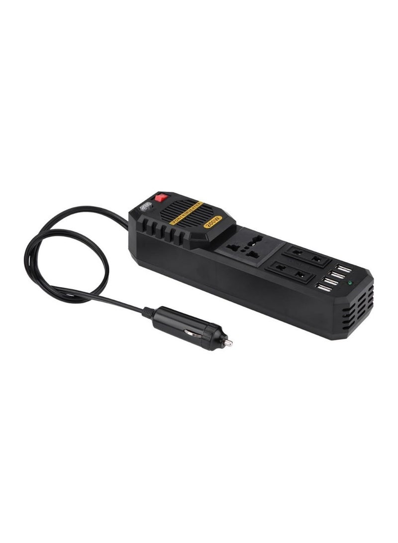200W Power Inverter DC 12V to AC 220V Car Power Inverter with 4 USB Port Cigarette Lighter - Image 1