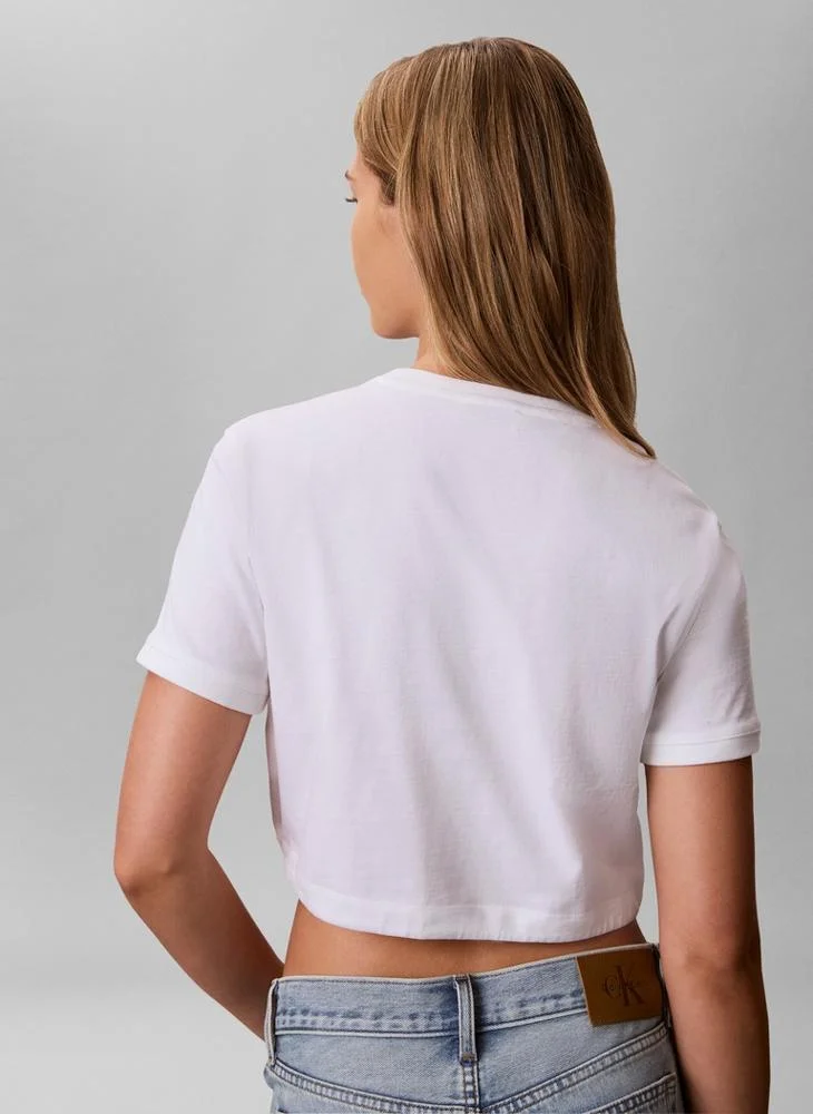 Calvin Klein Jeans Cropped Drawstring Hem T-Shirt