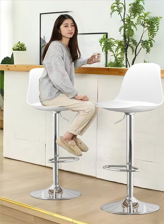 Generic 2PCS Home Bar Furniture Bar Counter Chair  Bar Stool  Bar Chair  Chair Stool High Bar Chair Swivel Pub  Chair Pub Chair With Back Rest Height Adjustable Bar Stools With Footrest Armless Counter Bar Chair For Home Kitchen  - Image 1