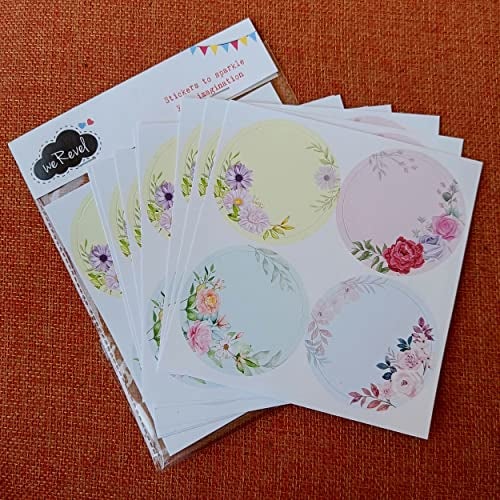 weRevel Paper Elegant Floral Theme Note Self-Adhesive Stickers, 40 Pieces, 2 Inches, Round, 4 Unique Designs - Image 4