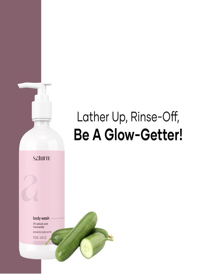 Saturn by GHC غسول الجسم ساتورن من GHC 2% حمض الساليسيليك للنساء مع النياسيناميد، الجلسرين ومستخلص الخيار، يقشر بلطف ويغذي بعمق، خالي من SLS، خالي من البارابين - 250 مل | عبوة من 4 - Image 5