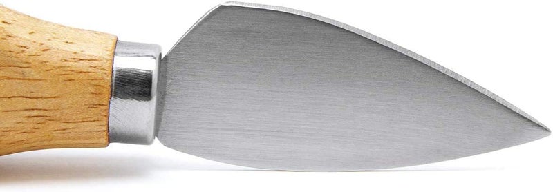 Cheese Knife Set with Bamboo Wood Handle. Wooden and Stainless Steel Knives and Fork for Cutting Cheeses (small, 4) - Image 4