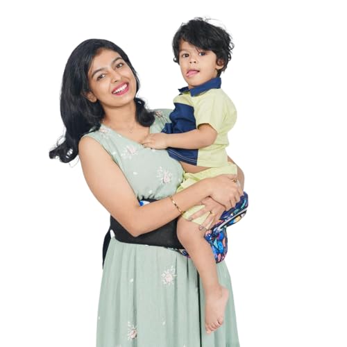 My Giraffe Hippy Hop - Hip Seat Baby Carrier For 5 Months to 3 Years|Diaper Storage & Phone Pocket|Portable Sling Strap|Ergonomic Seat|Up to 20 kg|Travel-Friendly-Mosaic print toddler,Multicolour - Image 1