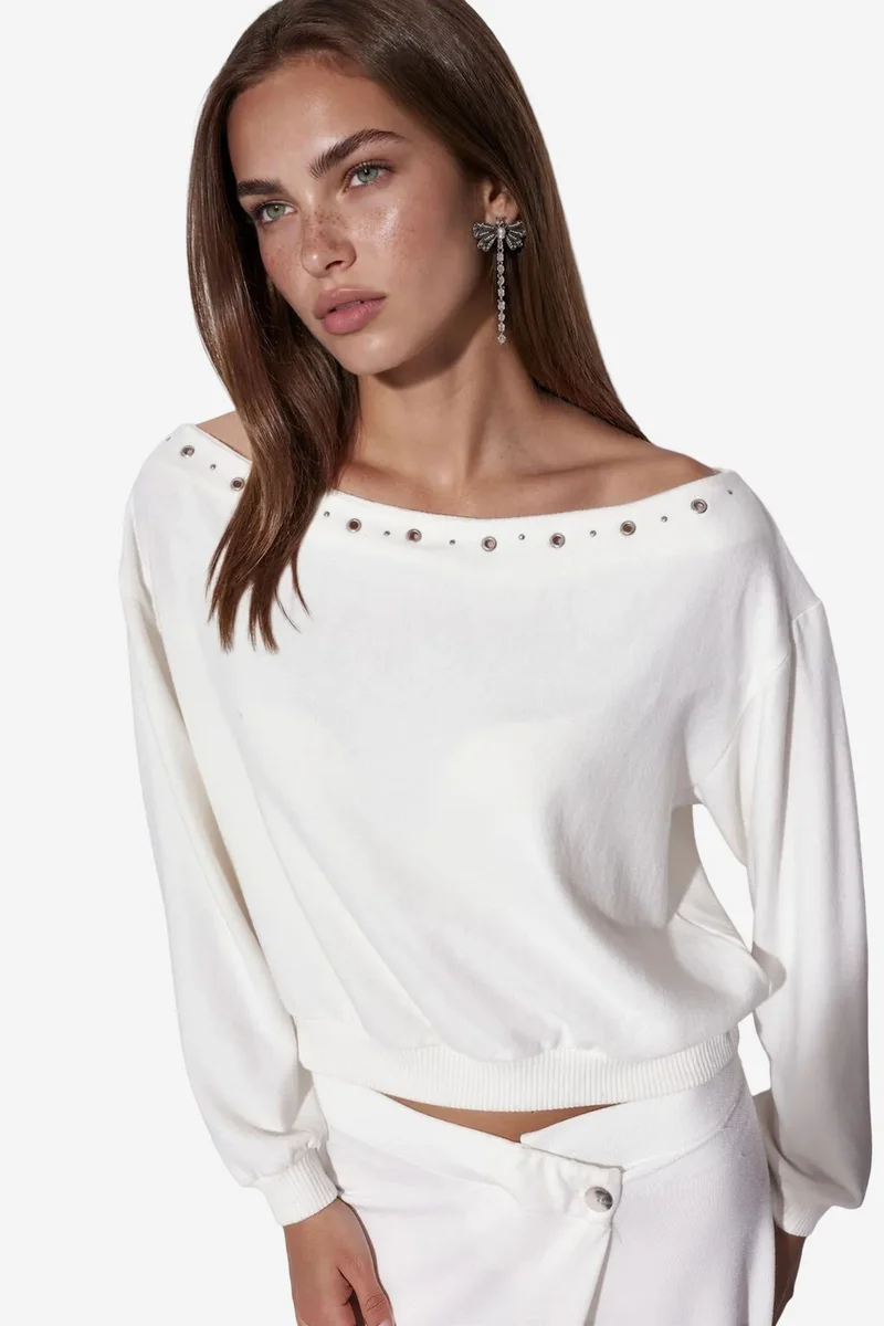 BUSEM Women's Crew Neck Fleece Sweatshirt