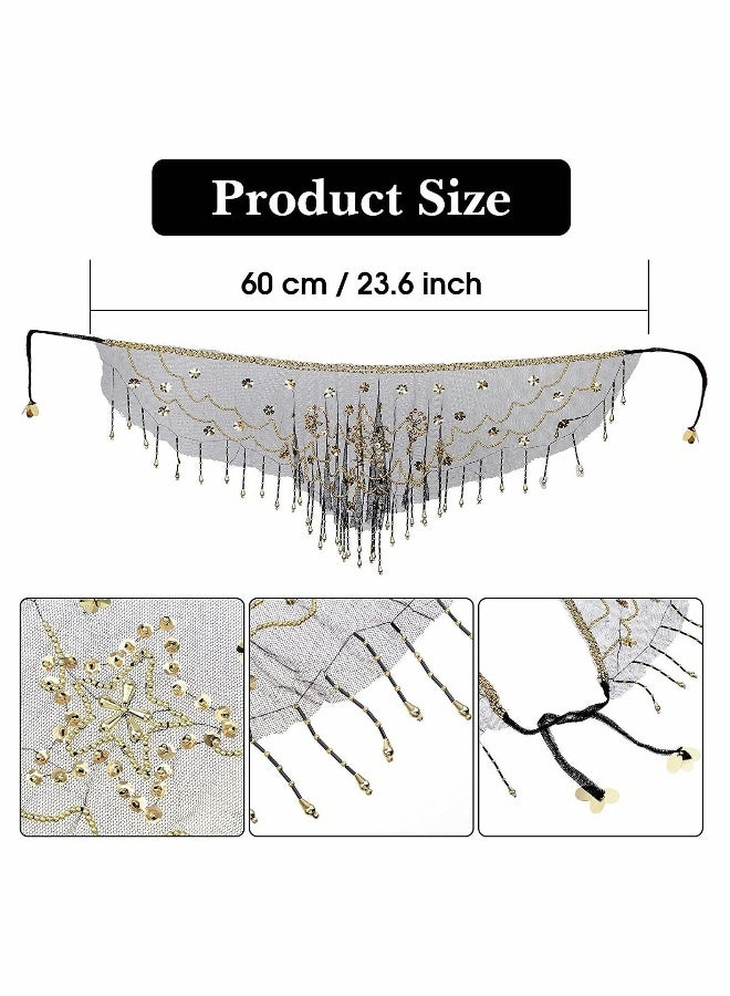 Women Belly Dance Face Veil, Belly Dance Face Veil Beads Sequins - Image 2