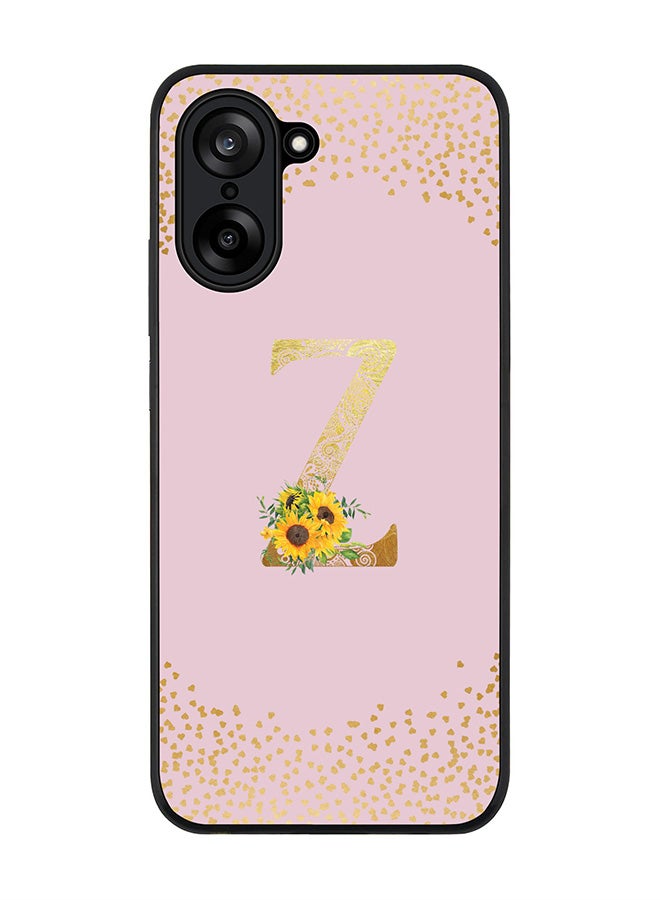 Stylizedd For OnePlus Nord CE5 / Ace 5 Racing Case,Slim fit Camera Protection, Shockproof Thin Phone cover  - Custom Floral Monogram - Z  (Pink )