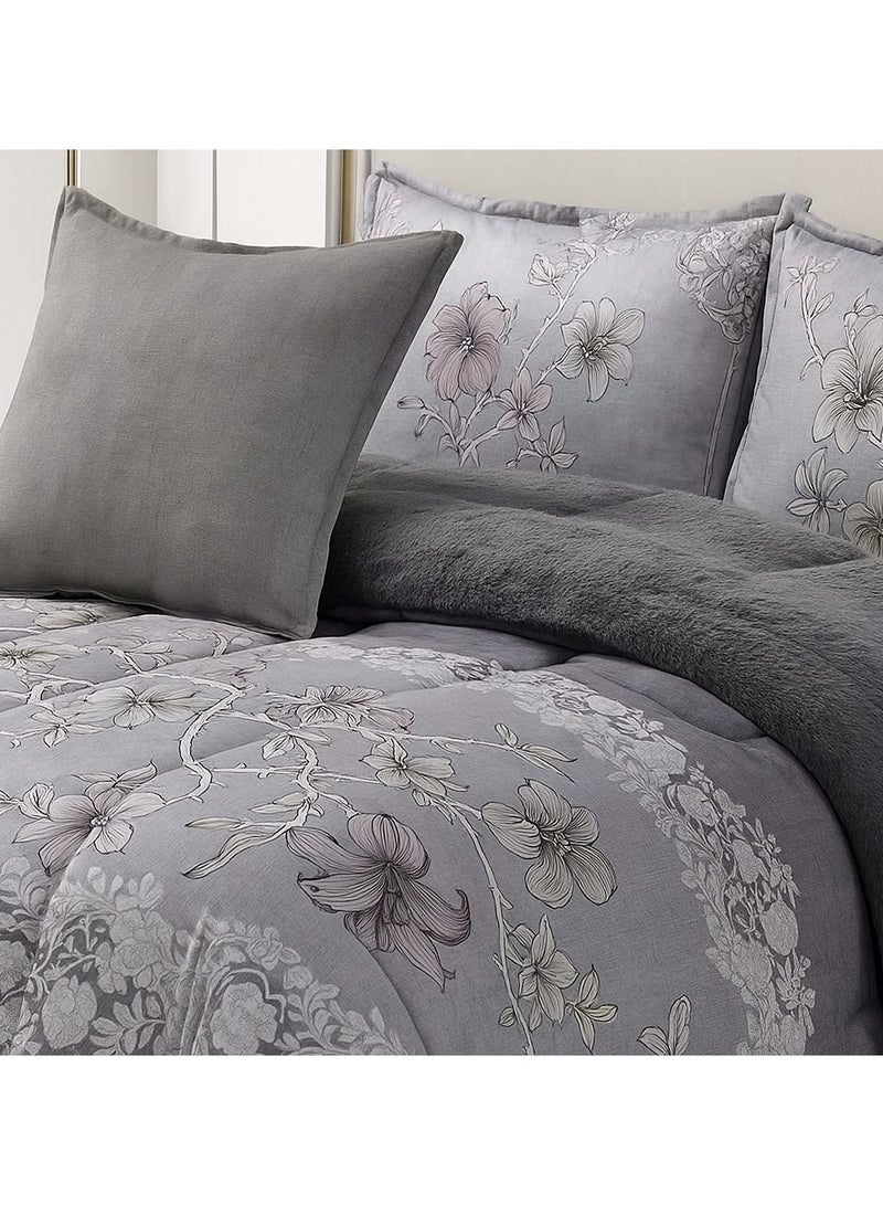 مون مفرش شتوي ملكي فاخر 6 قطع وجهين (مخمل × فرو) لنفرين – دفء وأناقة في كل ليلة - Image 4