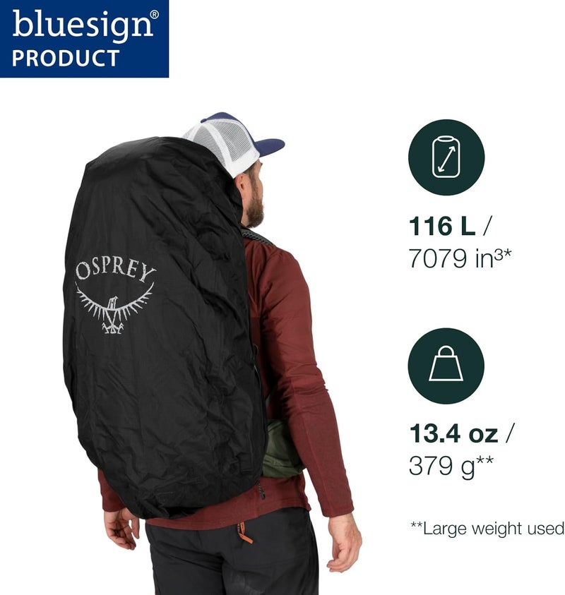 OSPREY غطاء سفر أوسبري إير كوفر كبير لحماية حقيبة الظهر - أسود - Image 2