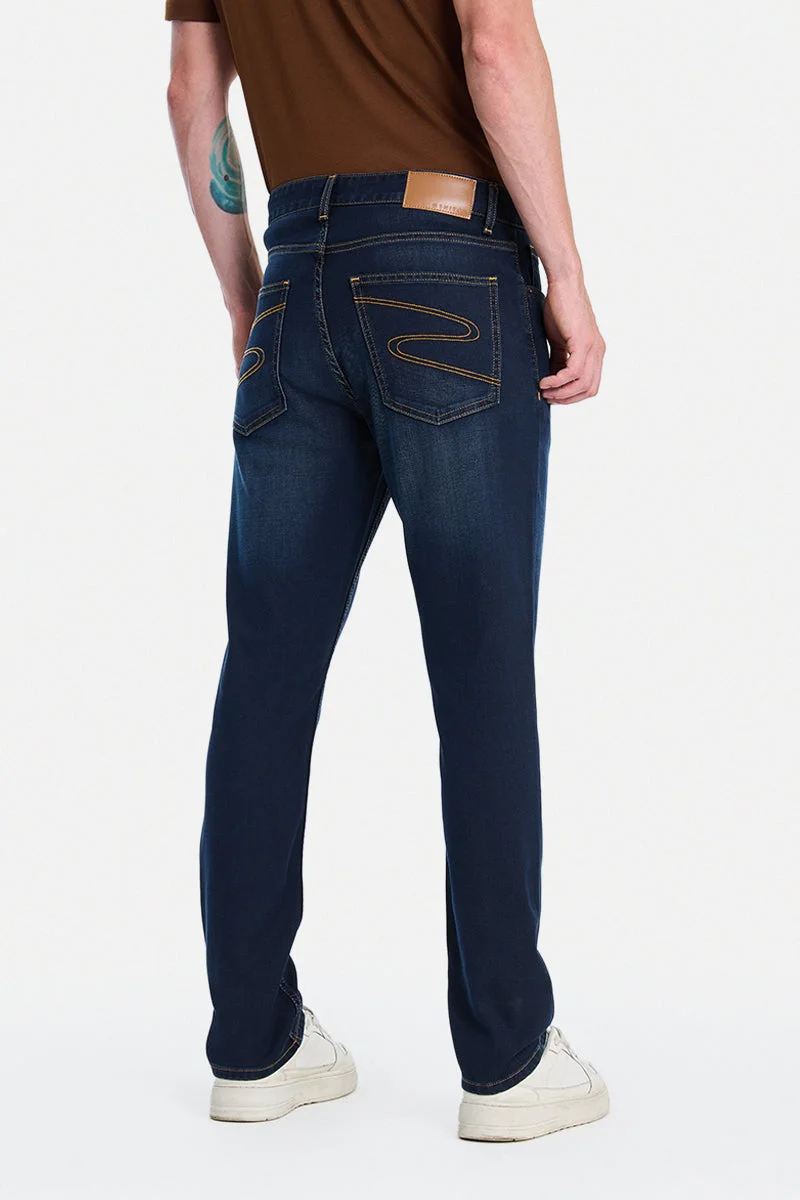 SNITCH Indigo Indigo Solid Slim Fit Casual Jeans for Men | Best Price UAE