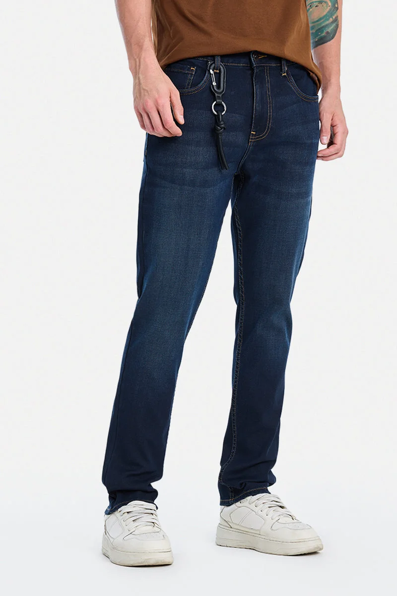 سنيتش Indigo Solid Slim Fit Casual Jeans