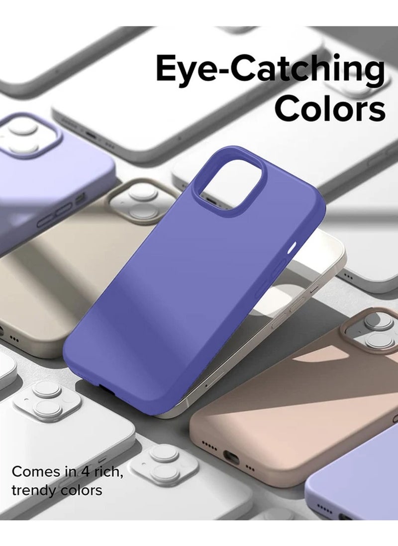 Techie - Soft Smooth Silicone Back Cover Case with Built-in Magnetic, inner side Microfiber Lining for Apple iPhone 15 Plus  – Dark Purple - Image 1