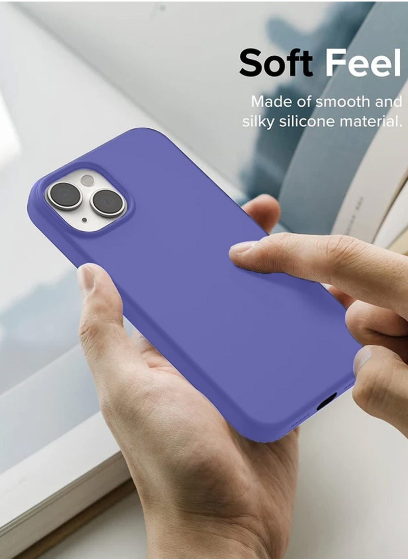 Techie - Soft Smooth Silicone Back Cover Case with Built-in Magnetic, inner side Microfiber Lining for Apple iPhone 15 Plus  – Dark Purple - Image 1