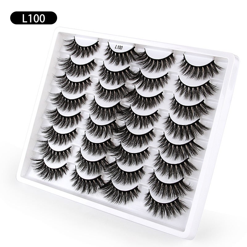 16 Pairs Natural Dense False Eyelashes, Handmade Multi-Layered Extension - Image 1