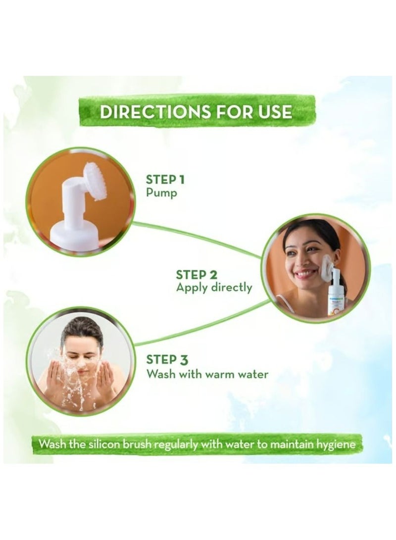 Mamaearth Vitamin C Face Wash with Foaming Silicone Cleanser Brush Powered by Vitamin C and Turmeric 150 ml, pack of 2 - Image 3