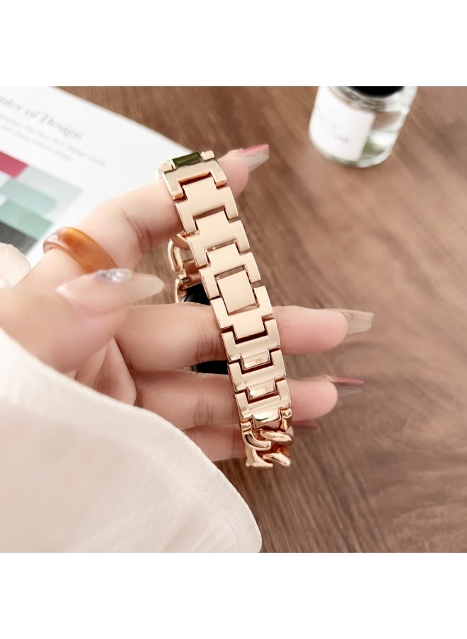 Generic - Lumous Stainless Steel Bracelet For Xiaomi Smart Band 8/9 Single Row Bead Model Compatible Silicone Wristband Fitness Tracker-Color:Black - Image 1